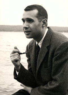 Howard Baker contemplating life, pipe in hand